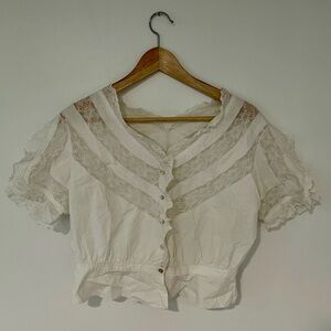 Vintage Victorian Cropped Lace Chemise Top